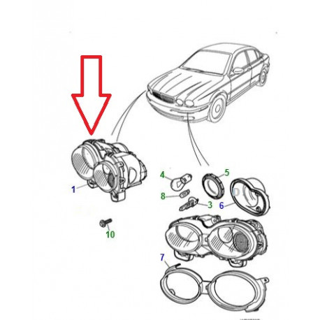 Jaguar Phare droit X-Type et XK8 (C2S52714JAG)