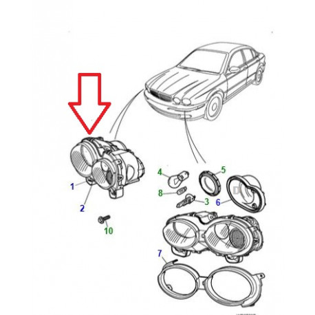 Jaguar Phare droit X-Type et XK8 (C2S52719JAG)