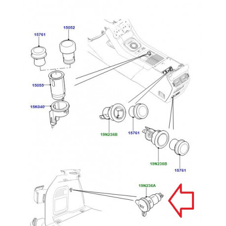 Land rover prise de courant supplementaire (LR007412)