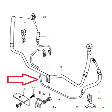 Land rover tuyaux direction assistee Defender 90 (NTC6730)
