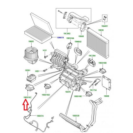 Land rover moteur pas a pas chauffage plancher Discovery 3, Range Sport (LR041272)