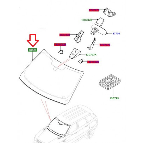 Land rover glace-pare-brise (LR061421)