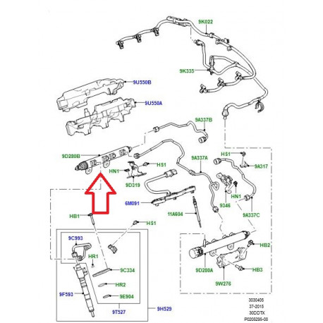 Britpart Rampe injecteur droite (LR164041G)