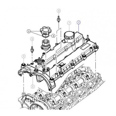 Mopar couvre culasse avec soupape PCV (46330293PC)