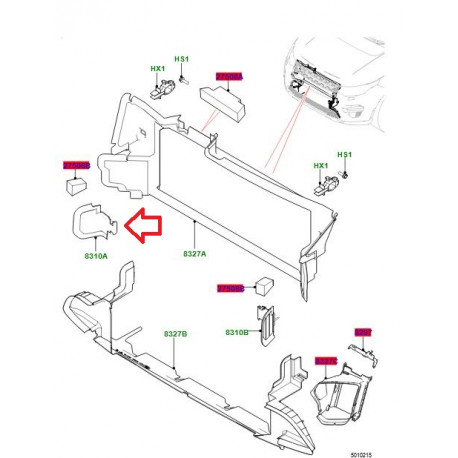 Land rover deflecteur d'air droit parechoc avant (LR058477)