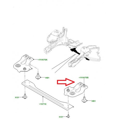 Land rover renfort inferieur avant gauche (LR063730)