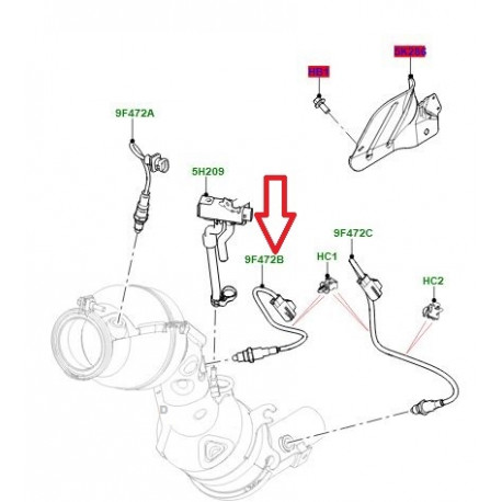 Land rover Sonde echappement (LR140038LR)