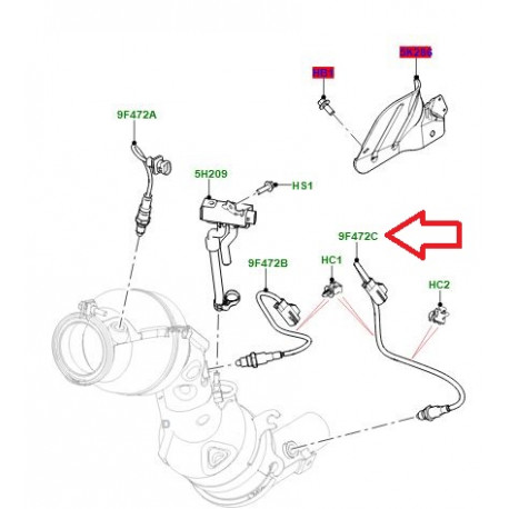 Land rover SONDE A OXYGENE DE GAZ D'ECHAPP (LR140067LR)