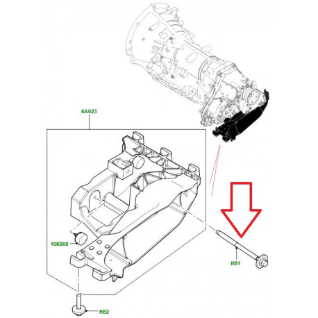 Land rover boulon M12 x 165 (LR090498)