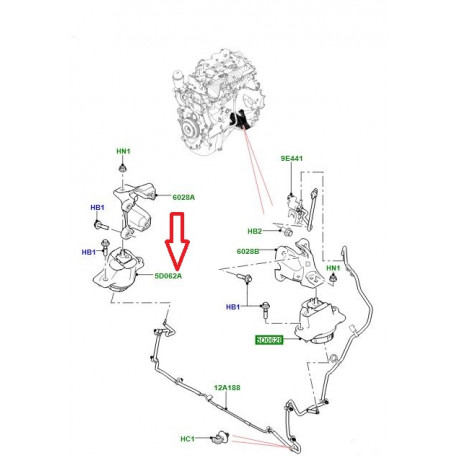 Land rover Support moteur droit (LR141381LR)