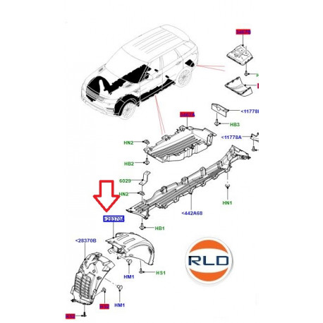 Land rover Pare boue avant droit (LR148254LR)