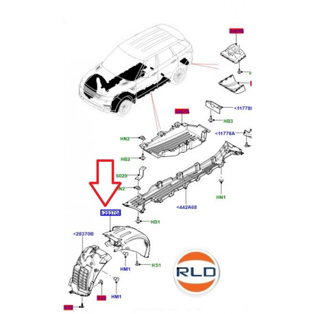 Land rover Pare boue avant gauche (LR148255LR)