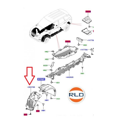 Land rover Pare boue avant droit (LR033070)