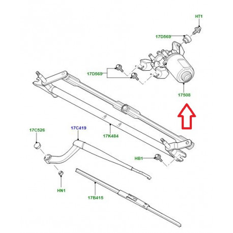 Britpart Moteur essuie glace avant RHD (LR075582B)