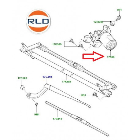 Land rover Moteur essuie glace avant RHD (LR075582LR)