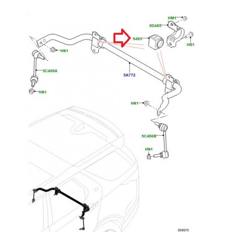 Land rover Silentbloc barre stabilisatrice ariere (LR033238)