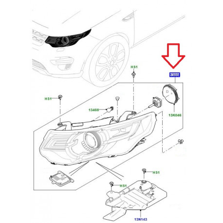 Land rover Phare droit (LR137230LR)