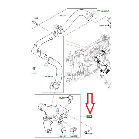 Land rover thermostat Discovery 5,  Velar L560 (LR105974LR)