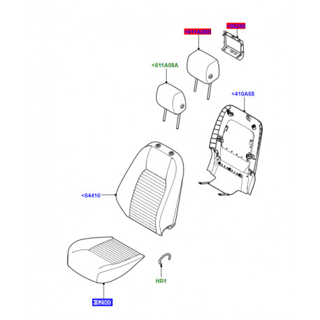 Land rover garniture-coussin de siege av gauche (LR078054)