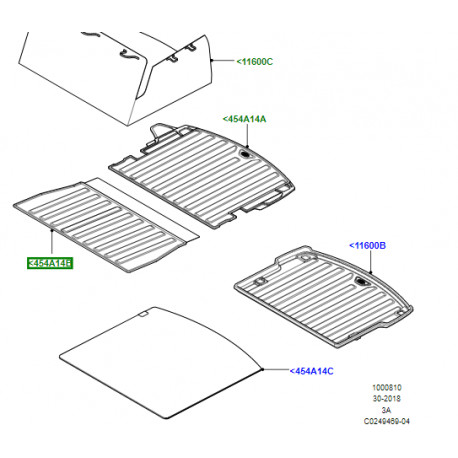 Land rover tapis de plancher arriere avant le chargement (VPLCS0273)