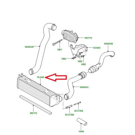 Land rover refroidisseur intermediaire Range Sport (PML500031)