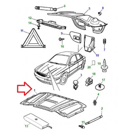 Jaguar garniture de capot X-Type et XK8 (C2S44059)