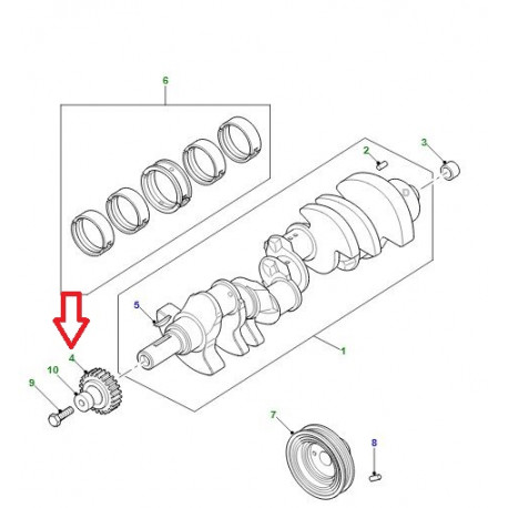Land rover pignon vilebrequin Discovery 2 et Range Classic,  P38 (ERR2958)