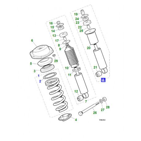 Jaguar amortisseur de suspension arriere XKR (MXD3540AC)