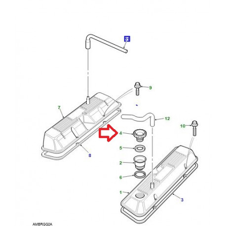 Land rover bouchon de remplissage d'huile Discovery Defender (ERR5218LR)