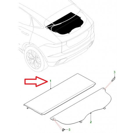 Jaguar tablette plage arriere (J9C24741PVJJAG)