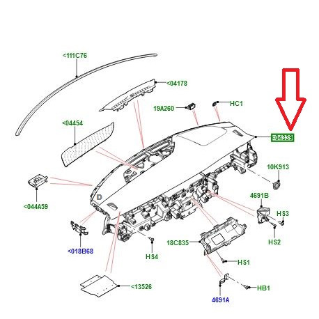 Land rover Tableau de bord new evoque (LR129264LR)