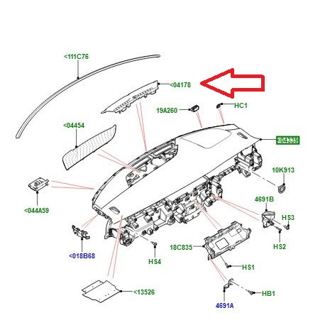 Land rover Couvercle degivrage tableau de bord (LR117722LR)