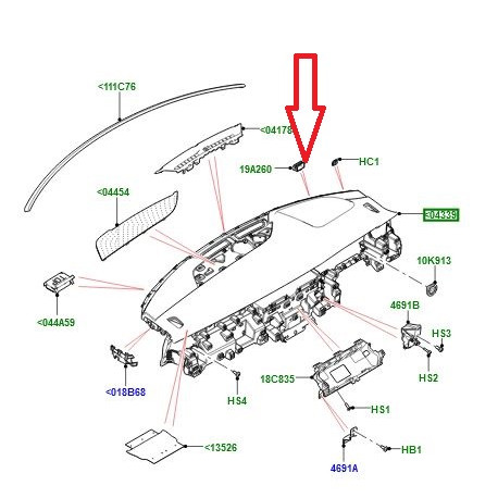 Land rover Support pate fixation conduit air EVOQUE (LR129326LR)