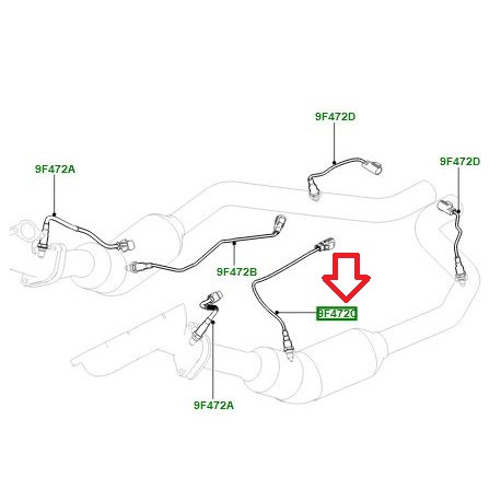 Land rover sonde lambda gauche Discovery 4, 5, Range L405, Sport (LR098285)