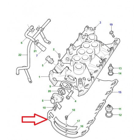 Land rover joint collecteur d'admission Discovery 2 et Range P38 (LKJ500020)