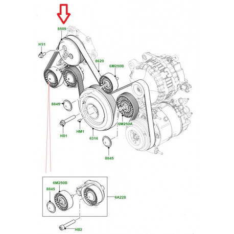 Land rover poulie pompe a eau (LR071768)