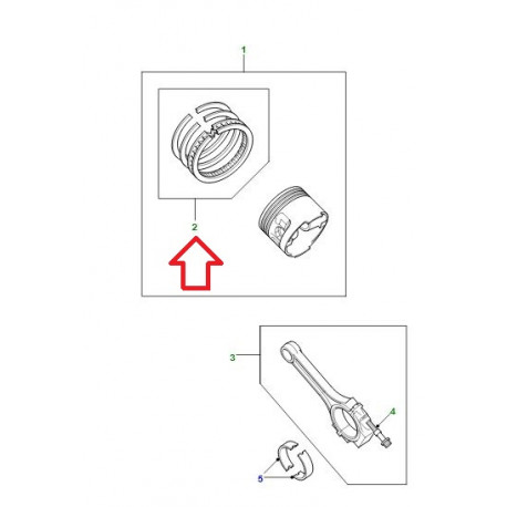 Land rover jeu de segments de piston Discovery 2 et Range P38 (STC1427)