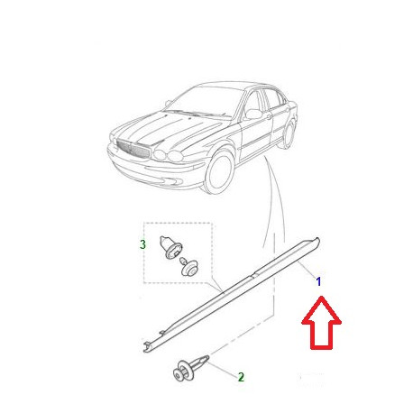 Jaguar moulure bas de caisse droit (C2S46893XXX)