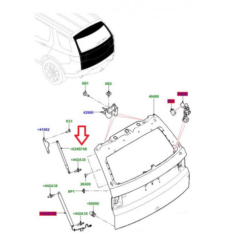 Land rover Verins de hayon Discovery Sport (LR058520)