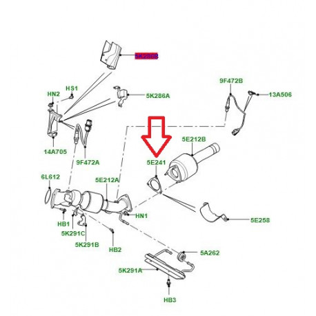 Land rover joint tuyau d'échappement Discovery 3, Freelander 2, Evoque, Range L405, Sport (WCM500120LR)