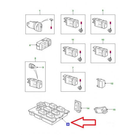 Land rover interrupteur de commande (AMR2696LR)