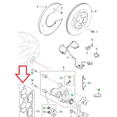 Jaguar Plaquette de frein arriere I-Pace (T4K17558JAG)