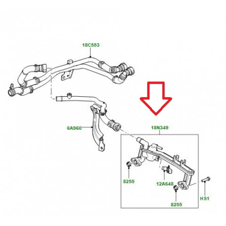 Land rover 01/03/23 PAS DISPO collecteur-chauffage (LR109402)