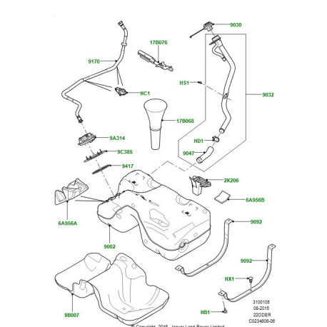 Britpart Tole reservoir Range Evoque (LR041435B)