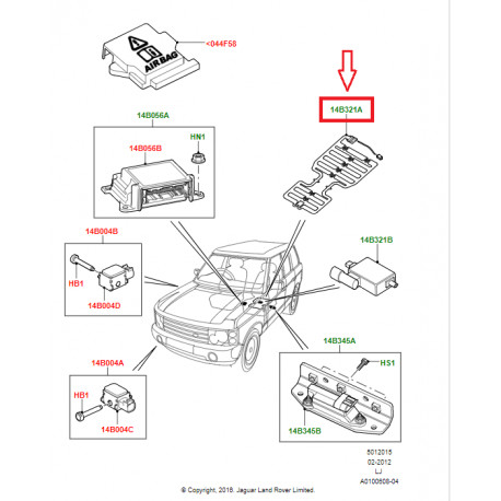 Land rover capteur-airbag (HGT000010)