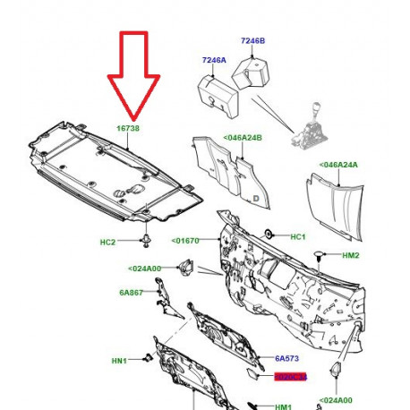 Land rover garniture d'insonorisation-capot (LR045003)