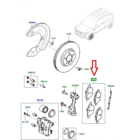 Land rover PLAQUETTES DE FREIN SANS RESSORTS (LR134693LR)