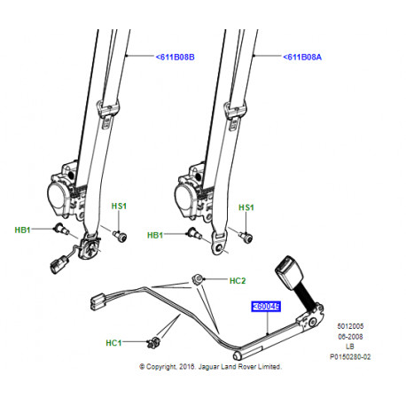 Land rover boucle fermeture-ceinture secur.gauche (LR045385)