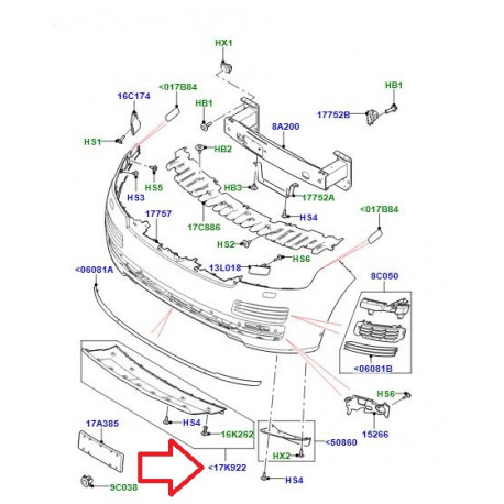 Land rover couvercle-crochetremorquage (LR077157)