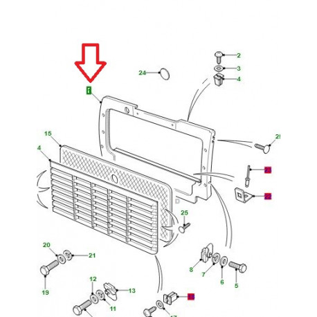 Land rover Entourage calandre DEFENDER (ASJ710060)